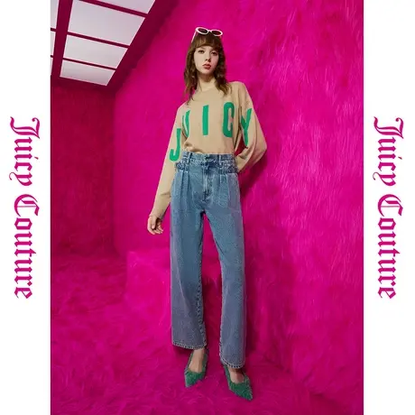 Juicy Couture橘滋初秋冬款旷野小森林跨袖大字母提花毛衣商品大图