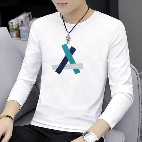 莫代尔长袖t恤男士2023新款秋衣上衣服ins潮牌潮流男生内搭打底衫商品大图