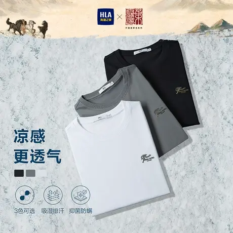 HLA/海澜之家叶露盈联名中华大地系列凉感T恤23春夏新冰爽棉短t男商品大图