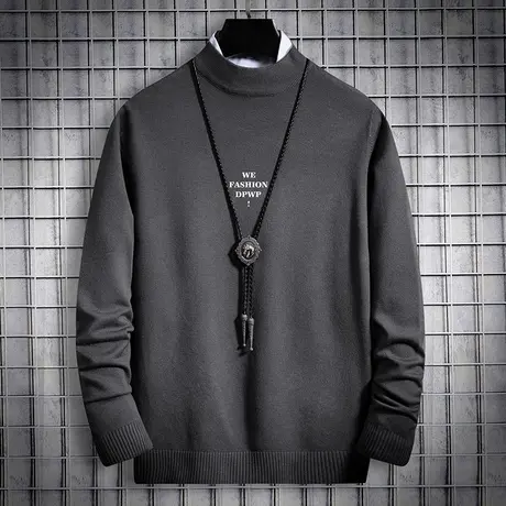 半高领毛衣男韩版潮流个性毛线衣男针织衫长袖中领打底衫冬季毛衫图片