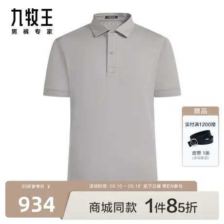 [含桑蚕丝]九牧王男装JT2C22727短袖T恤23夏新款商场同款Polo衫EN图片