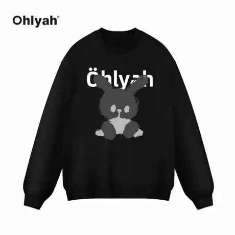 Ohlyah卫衣女2023春秋款新款圆领套头外套长袖T恤无帽薄款运动服商品大图