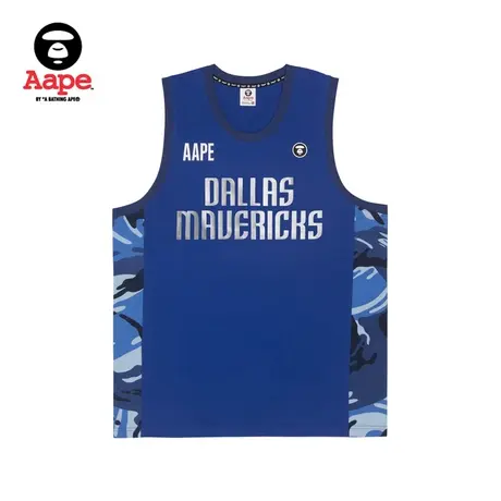 Aape x NBA潮流联名男装迷彩拼接撞色多色印花无袖背心9558XXI图片