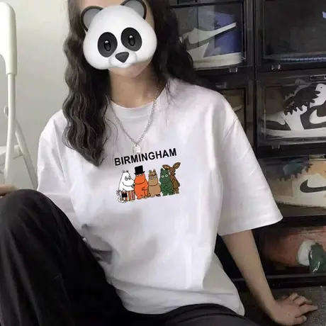 夏季ins国潮复古短袖t恤男港风纯棉半袖韩版宽松百搭学生上衣潮牌商品大图