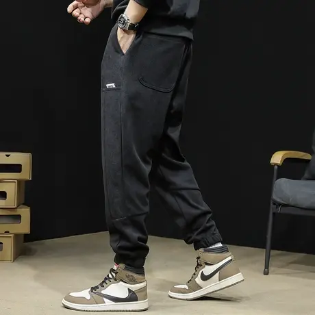 多袋休闲裤男士春秋款大码2023新款黑色运动工装裤子束脚秋冬男裤图片