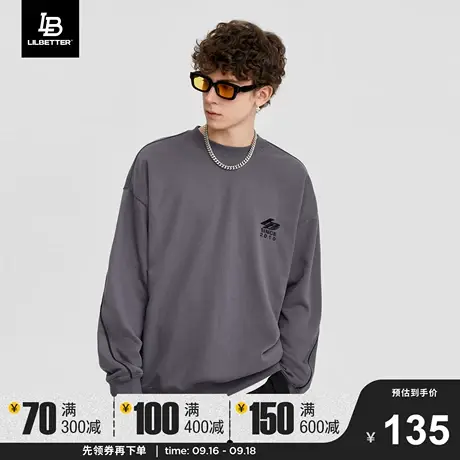 LiLbetter卫衣男2023秋季新款vintage外套圆领休闲上衣潮牌衣服LB商品大图