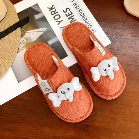 厚底棉拖鞋女2023冬季外穿小飞象可爱网红时尚包头拖鞋冬天潮商品大图