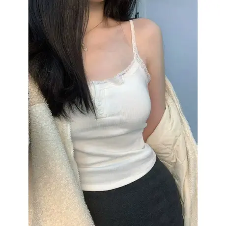 辣妹甜飒风短款小吊带背心女夏季韩版修身纯欲性感小心机外穿上衣商品大图