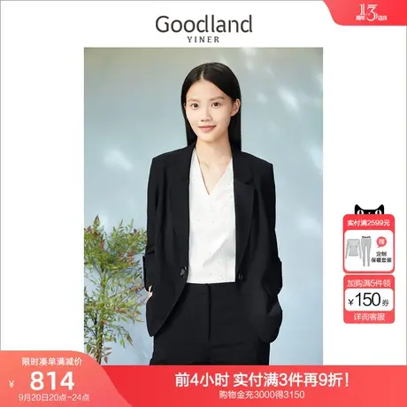 音儿美地女装2023春季新款棉麻袖百搭通勤西装外套高级感商品大图