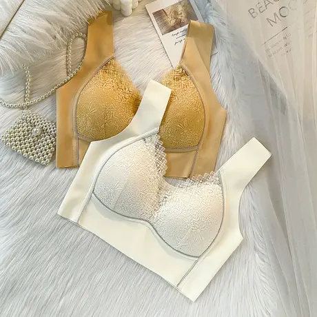 【送妈妈】老年人内衣女薄无痕背心式无钢圈大胸显小睡眠舒适文胸商品大图