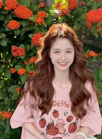 胖妹妹巨显瘦上衣短袖t恤粉色ins潮夏季大码女装胖mm时髦遮肚藏肉商品大图