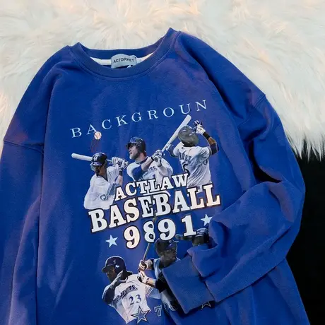 大码oversize美式复古卫衣女早秋加绒日系慵懒风宽松bf无帽外套潮商品大图