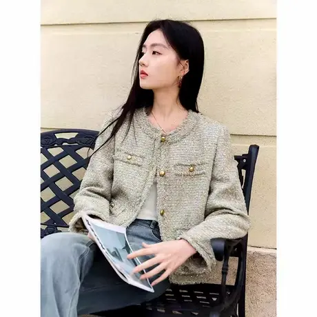 爵莱菲大码小香风短外套女秋季2025新款爆款千金通勤高级感法式图片