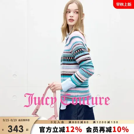 【含绵羊毛】Juicy Couture橘滋针织衫女25年秋新款费尔岛毛衣商品大图