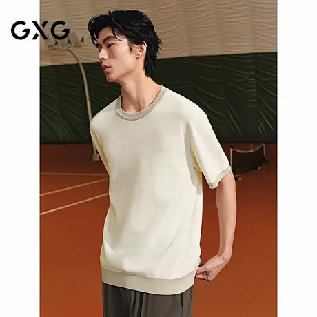 GXG男装 圆领T恤撞色拼接短袖针织 2025年夏季新品G25X442092图片