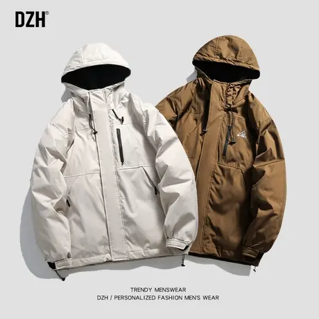 男士工装连帽棉服男韩版潮流冬季情侣棉衣外套2023新款加厚冲锋衣商品大图