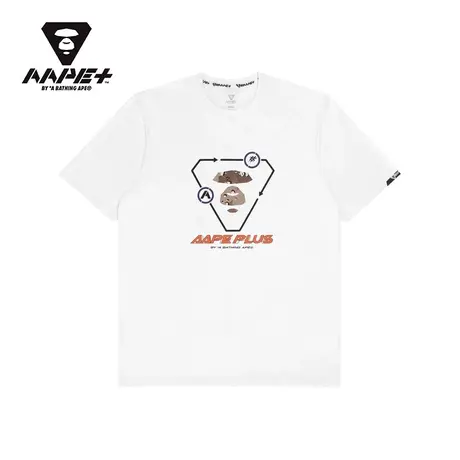 AAPE+运动男装春夏撞色猿颜字母印花沙漠迷彩休闲短袖T恤0777XXG商品大图