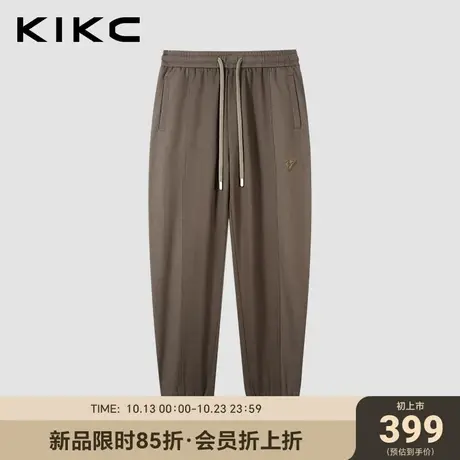 kikc休闲裤男2023秋季新款商场同款同色拼接束脚抽绳针织运动裤子商品大图