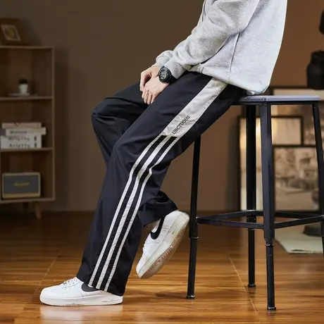 唐狮夏季薄款冰丝休闲裤宽松束脚运动潮酷工装日系风长裤11.9商品大图