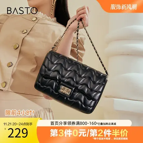 百思图奥莱2023夏季新款商场同款通勤小方包单肩斜挎包X2915BX3图片