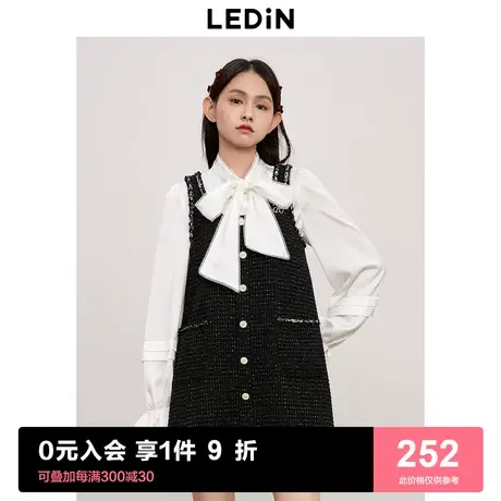 [预]乐町蝴蝶结飘带领衬衫2023冬新款韩系少女精致蝴蝶结设计衬衣商品大图