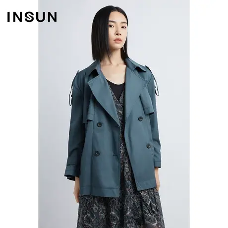 INSUN恩裳秋季一手长棉质风衣外套图片