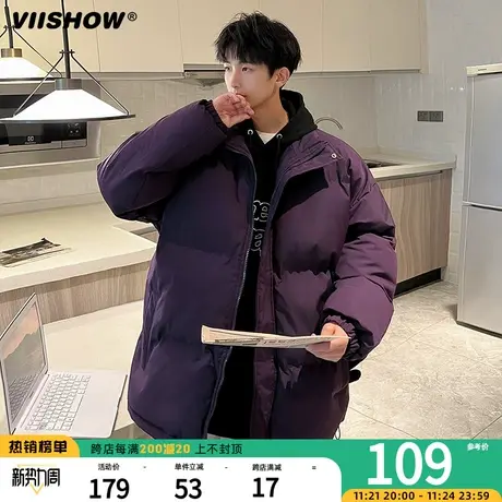 VIISHOW美式痞帅冬季宽松潮牌加厚衣服棉服男男生棉衣保暖面包服商品大图