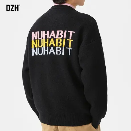 男士黑色毛衣男秋冬款慵懒风针织衫外套男款2024爆款冬装情侣线衣商品大图