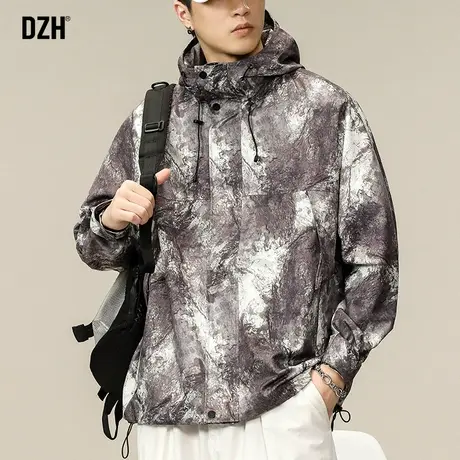 男士户外迷彩工装外套男春秋款潮牌男装2023新款机能冲锋衣夹克潮商品大图
