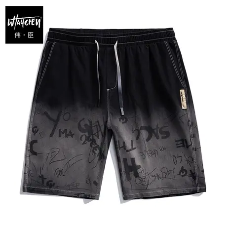 伟臣潮流大码男装休闲短裤男胖子加肥加大宽松弹力五分裤肥佬中裤商品大图