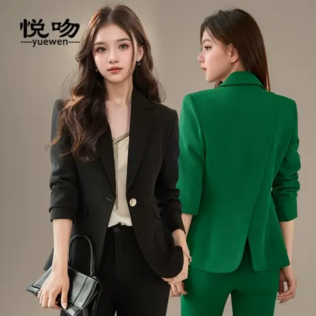 长袖西装外套女秋冬时尚开衩小西服2024春秋新款修身高级正装上衣图片