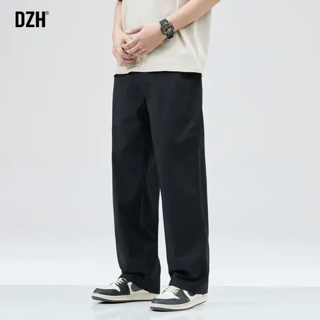 男士黑色直筒裤男休闲裤子男款春季男裤2024新款美式工装裤潮牌男商品大图