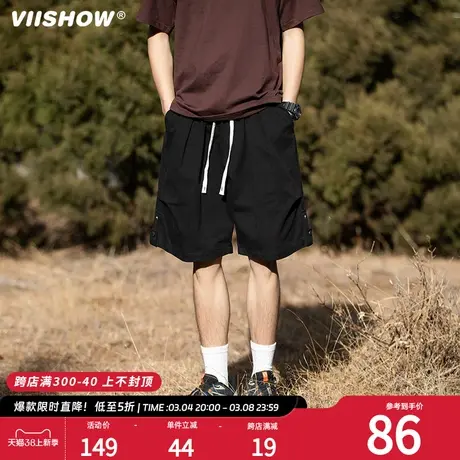 VIISHOW复古cityboy工装短裤男夏潮牌潮流宽松直筒休闲五分中裤子商品大图