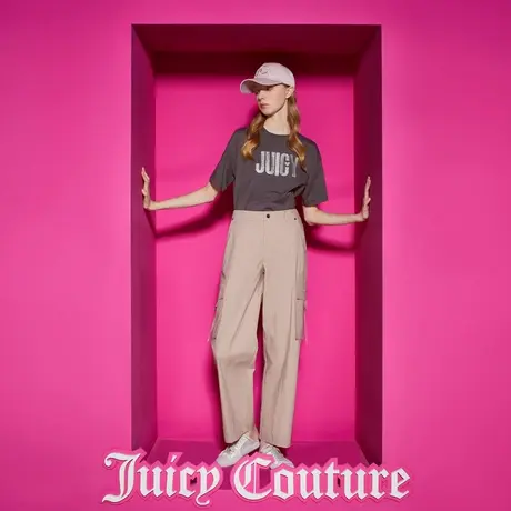 Juicy Couture橘滋新款甜美绣花宽松工装女休闲裤商品大图
