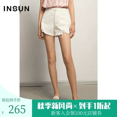 恩裳夏季时尚流苏毛边纯棉牛仔短裤百搭显瘦休闲裤薄款商品大图