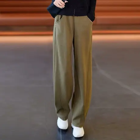 阔腿运动裤女春秋2023年高腰垂感百搭香蕉裤欧式宽松休闲拖地卫裤商品大图