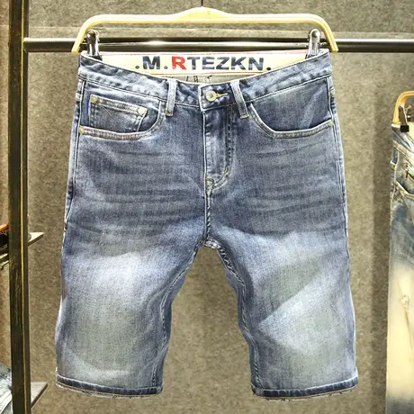 青年休闲牛仔短裤男夏天宽松直筒中裤时尚潮牌水洗五分裤夏季薄款商品大图