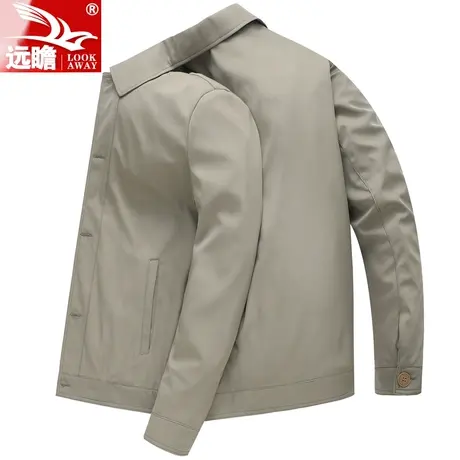 春季短款外套男春秋款休闲宽松翻领夹克中年保暖男士茄克衫上衣服商品大图