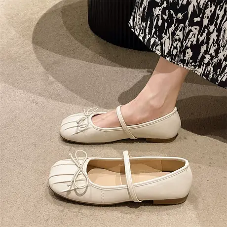 玛丽珍鞋女夏季2023年新款防滑设计感小众蝴蝶结仙女平底时尚单鞋商品大图