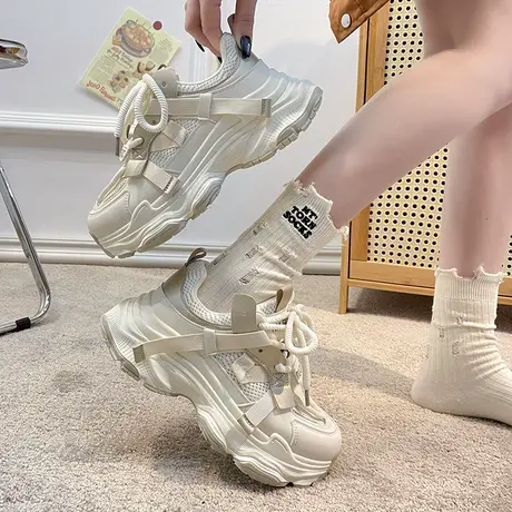 女士超火老爹鞋女2024年春秋新款百搭复古ins厚底松糕运动休闲鞋图片
