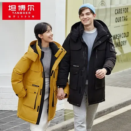 坦博尔羽绒服男女同款情侣工装中长款韩版保暖加厚时尚冬款外套潮商品大图