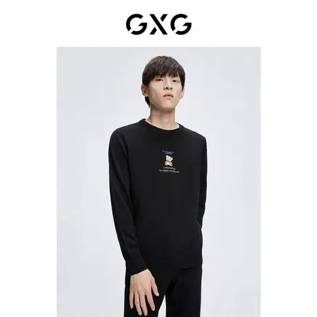 【新款】GXG男装 秋季百搭男休闲低领毛衫GHC120001G商品大图