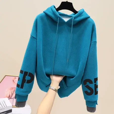 卫衣秋冬女装2023新款大码时尚百搭韩版宽松加绒加厚保暖洋气上衣商品大图