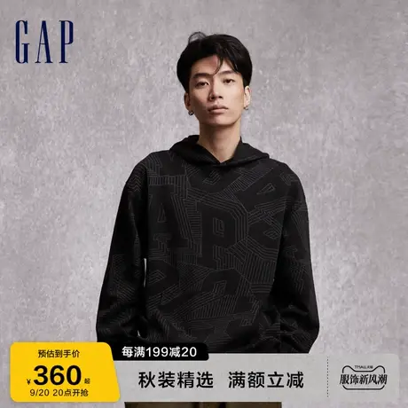 Gap男装秋季2023新款空气三明治LOGO宽松连帽衫760371卫衣图片