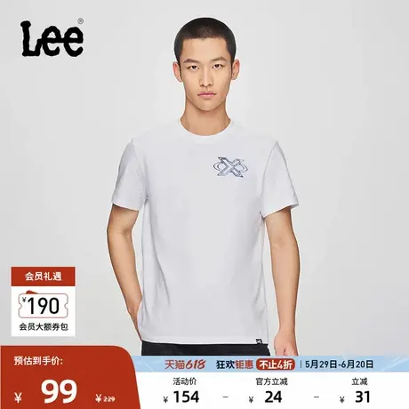 Lee25春夏新品标准版圆领印花Logo男短袖T恤休闲潮流商品大图