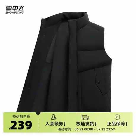 雪中飞2025秋新款男士短款羽绒马甲背心立领挺括时尚简约保暖舒适商品大图