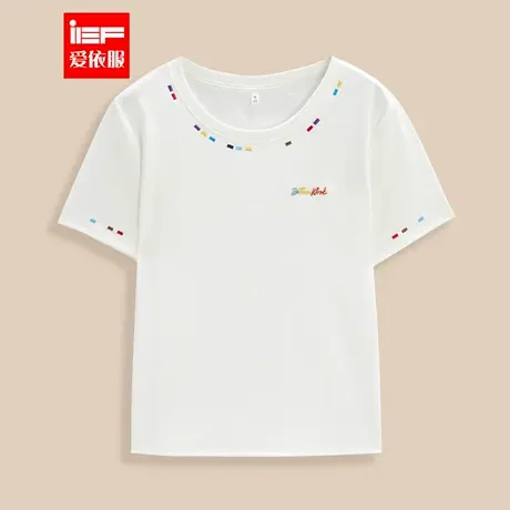 IEF/爱依服【微胖】大码女装2025夏季新款韩版设计感显瘦百搭T恤图片