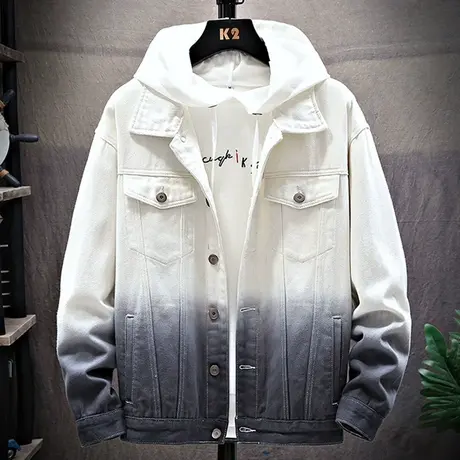 牛仔外套男春秋夹克情侣装isn韩版潮流2023新款休闲牛仔衣男褂子商品大图