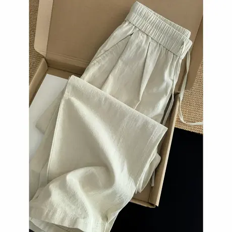 纯棉裤子男秋季薄款冰丝透气山本裤男士宽松直筒裤男生阔腿休闲裤商品大图