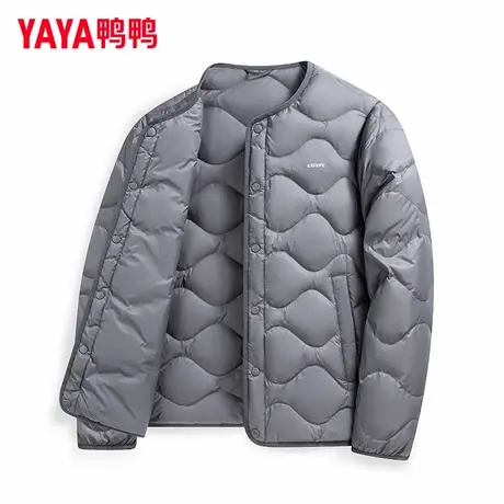 鸭鸭2025新款90绒轻薄羽绒服男短款时尚圆领户外休闲简约保暖外套商品大图